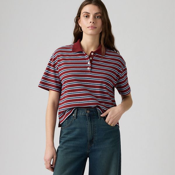 Didion Rugby Polo — Milano Stripe Warm Cabernet - Multi-Color