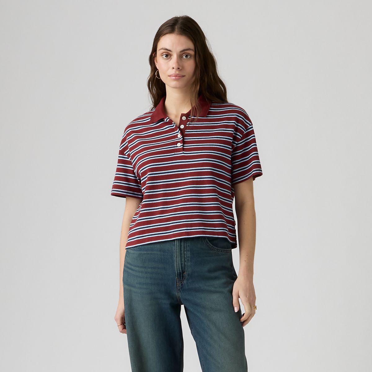 Didion Rugby Polo — Milano Stripe Warm Cabernet - Multi-Color