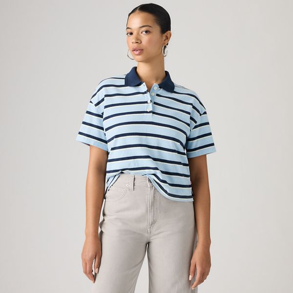 Didion Rugby Polo — Pepper Stripe Angel Falls - Multi-Color