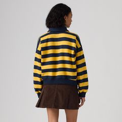 Graphic Vintage Rugby Fleece — Stripe Rugby Arch Logo Spicy Mustard - Yellow 4