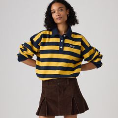 Graphic Vintage Rugby Fleece — Stripe Rugby Arch Logo Spicy Mustard - Yellow 1