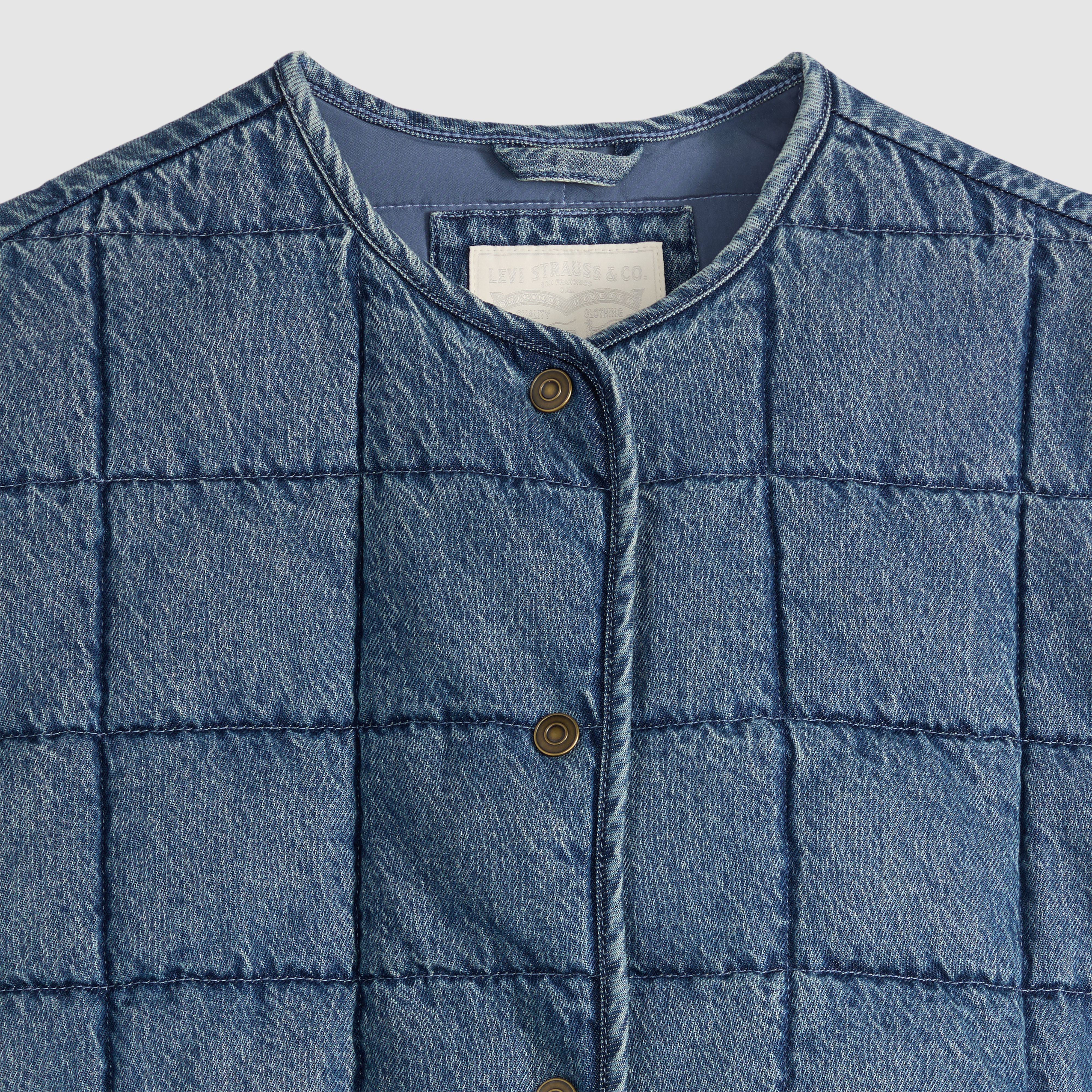 Poppy Quilted Lightweight Puffer Denim Jacket 6