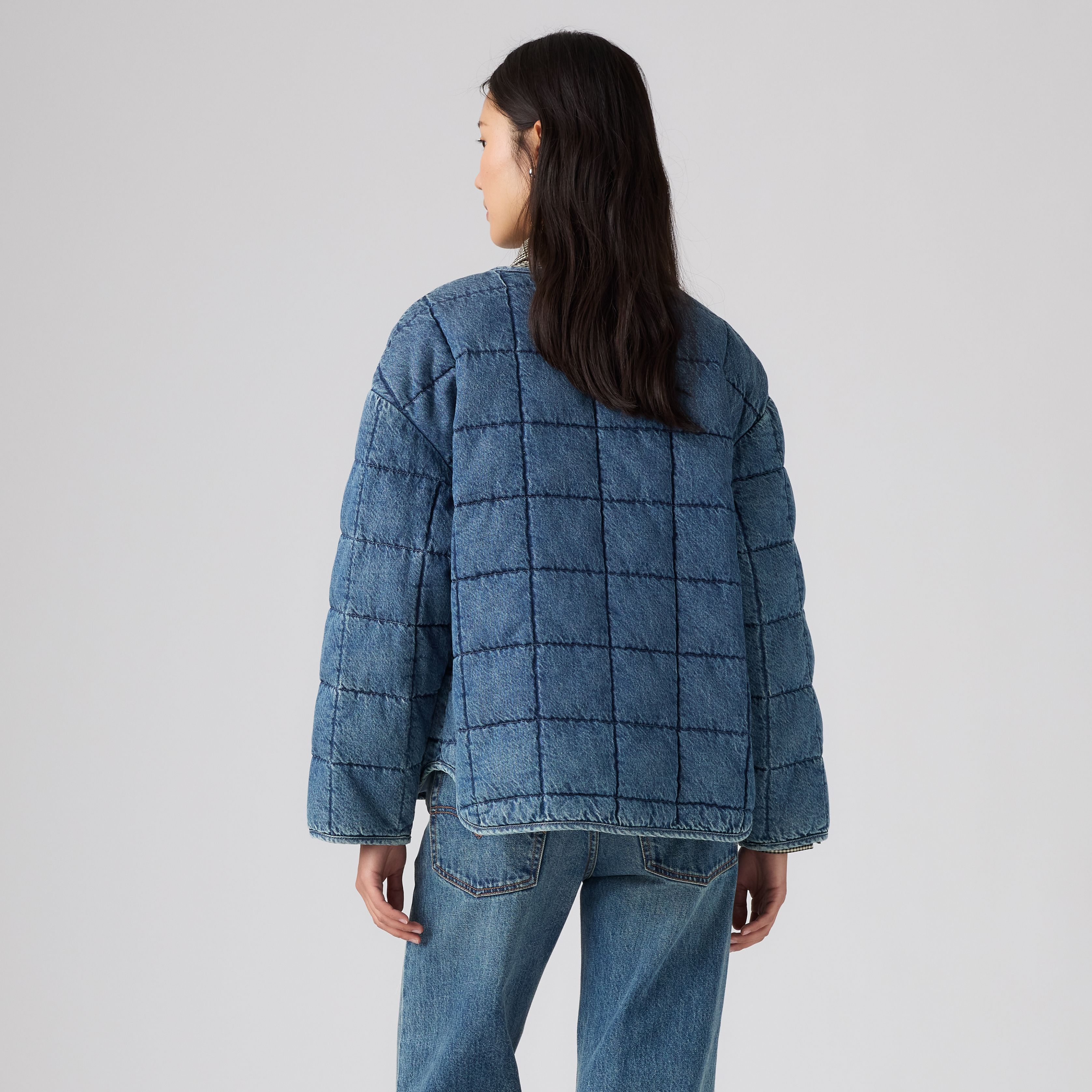 Poppy Quilted Lightweight Puffer Denim Jacket 4