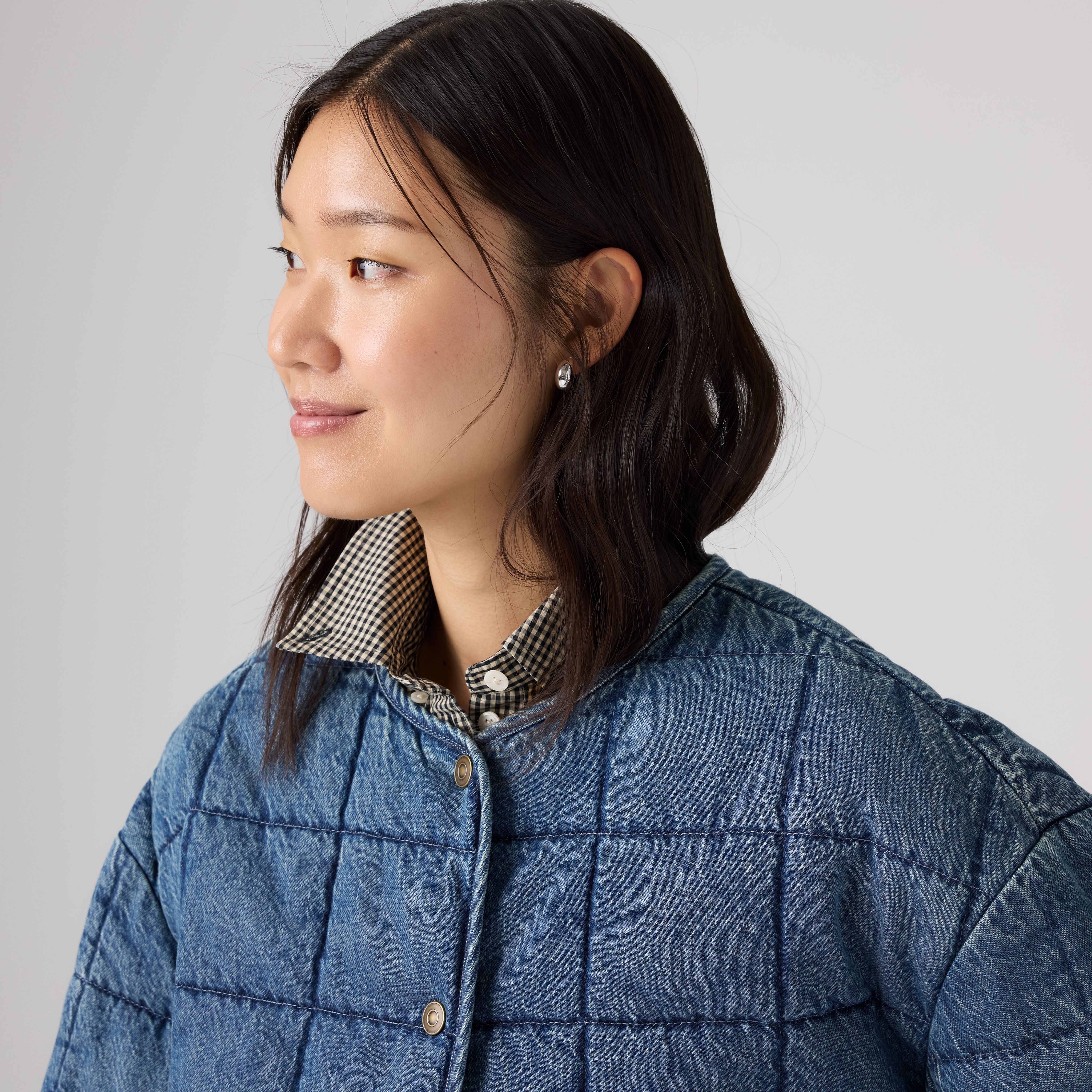 Poppy Quilted Lightweight Puffer Denim Jacket 2