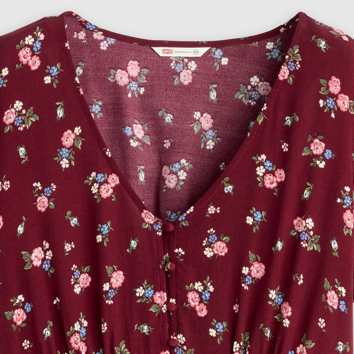 Lilith Midi Dress (Plus Size) — Abellona Floral Cabernet - Multi-Color