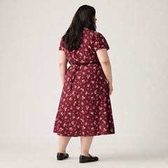 Lilith Midi Dress (Plus Size) — Abellona Floral Cabernet - Multi-Color 3