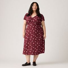 Lilith Midi Dress (Plus Size) — Abellona Floral Cabernet - Multi-Color 4