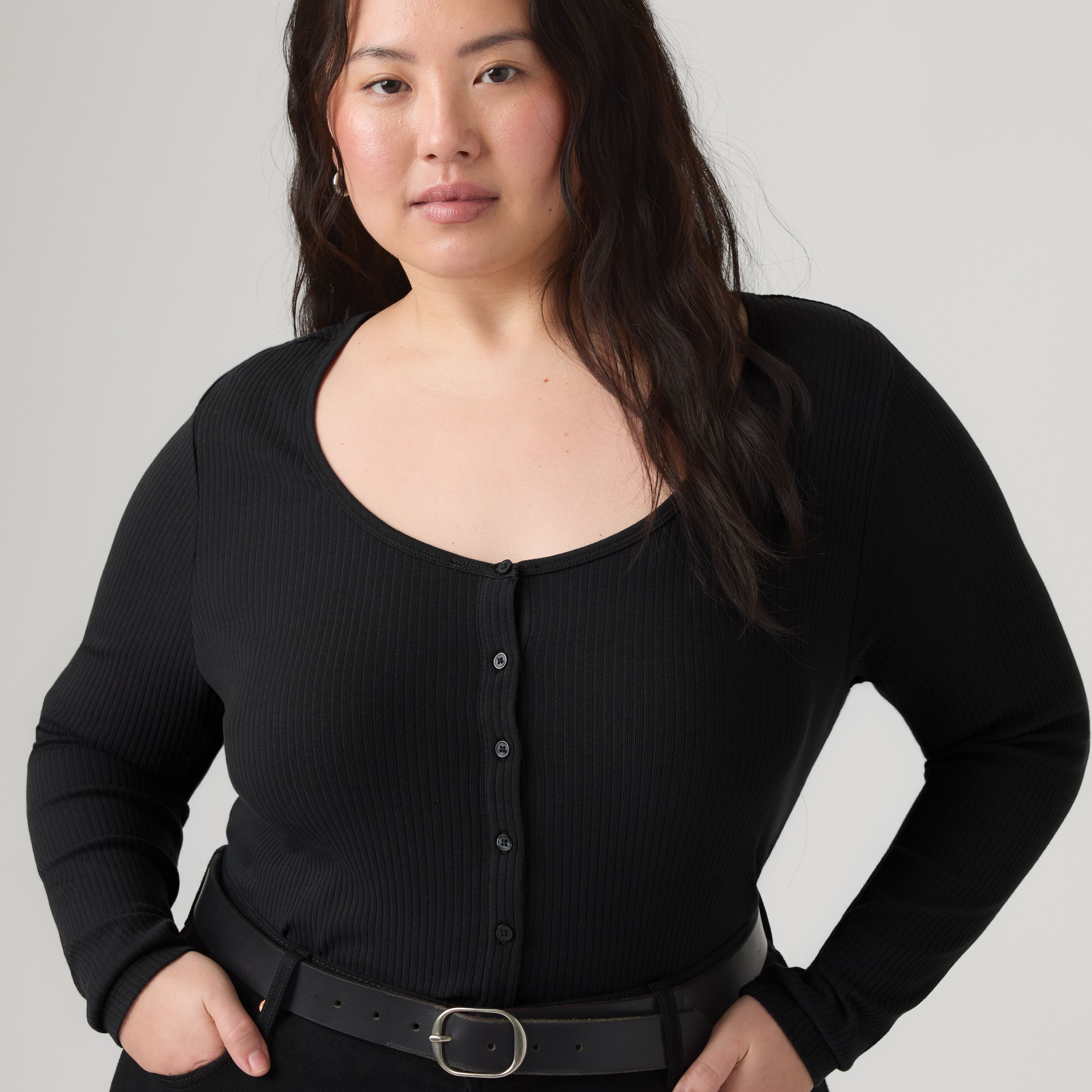 Austen Button-Up Long-Sleeve Top (Plus Size) 2