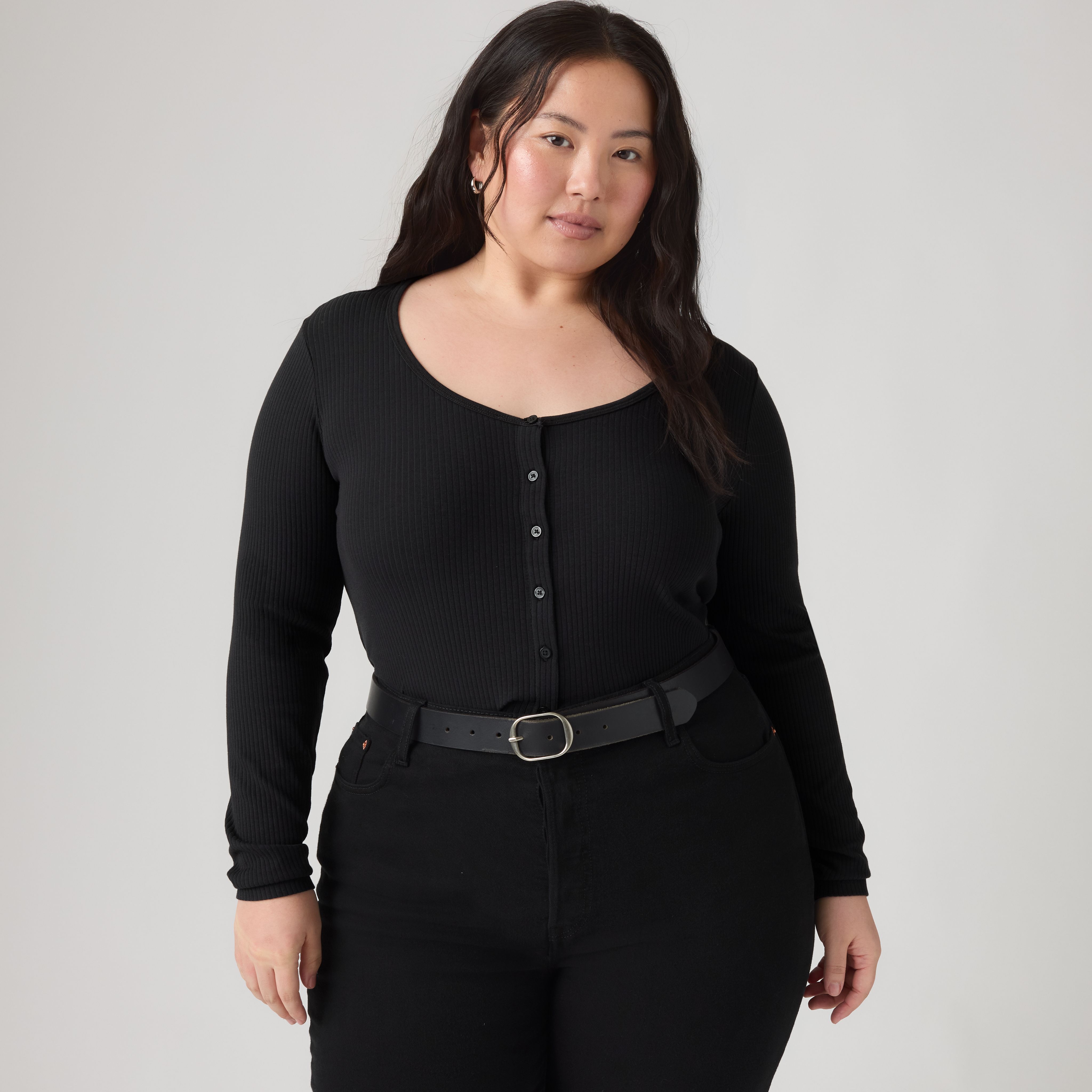 Austen Button-Up Long-Sleeve Top (Plus Size) 1
