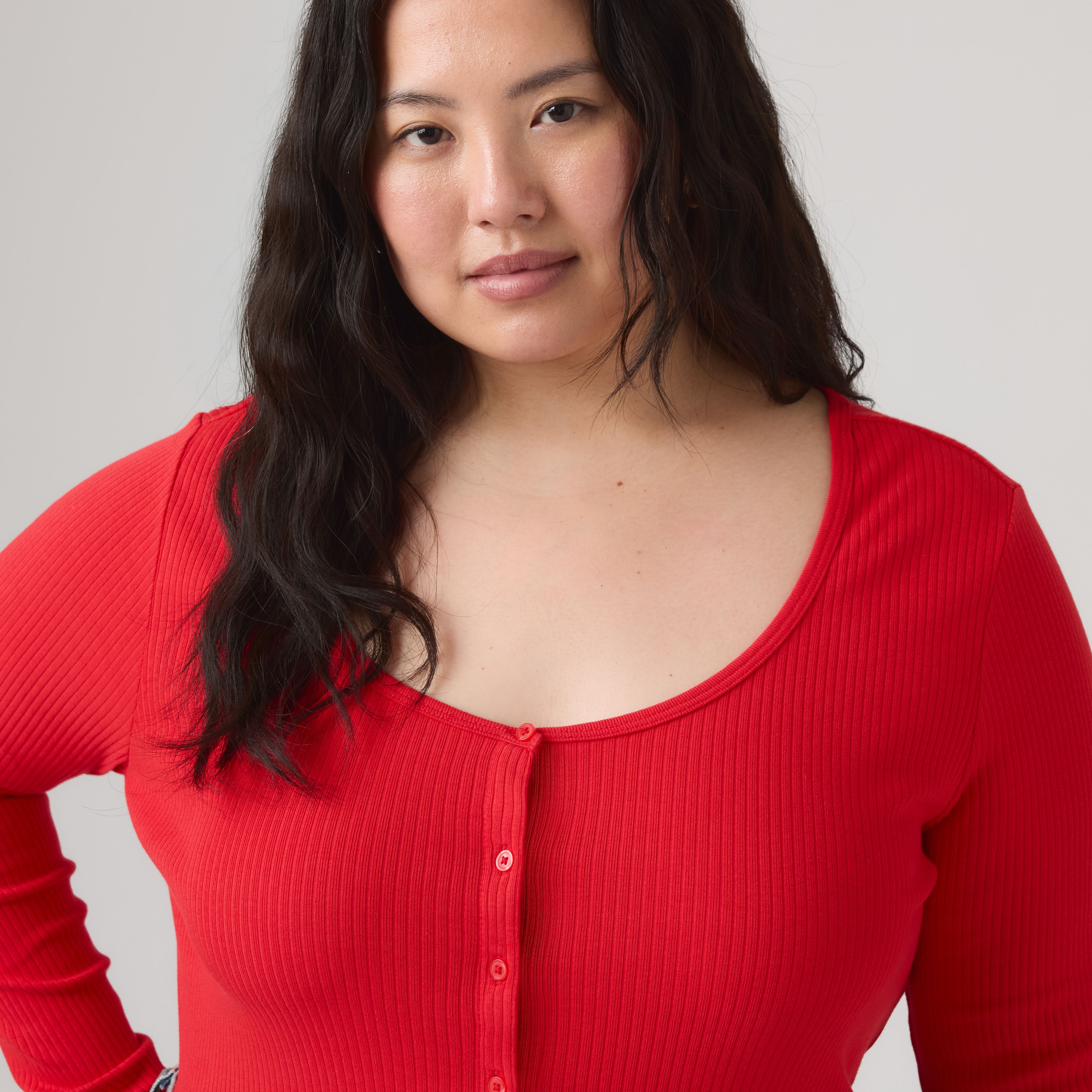 Austen Button-Up Long-Sleeve Top (Plus Size) 2