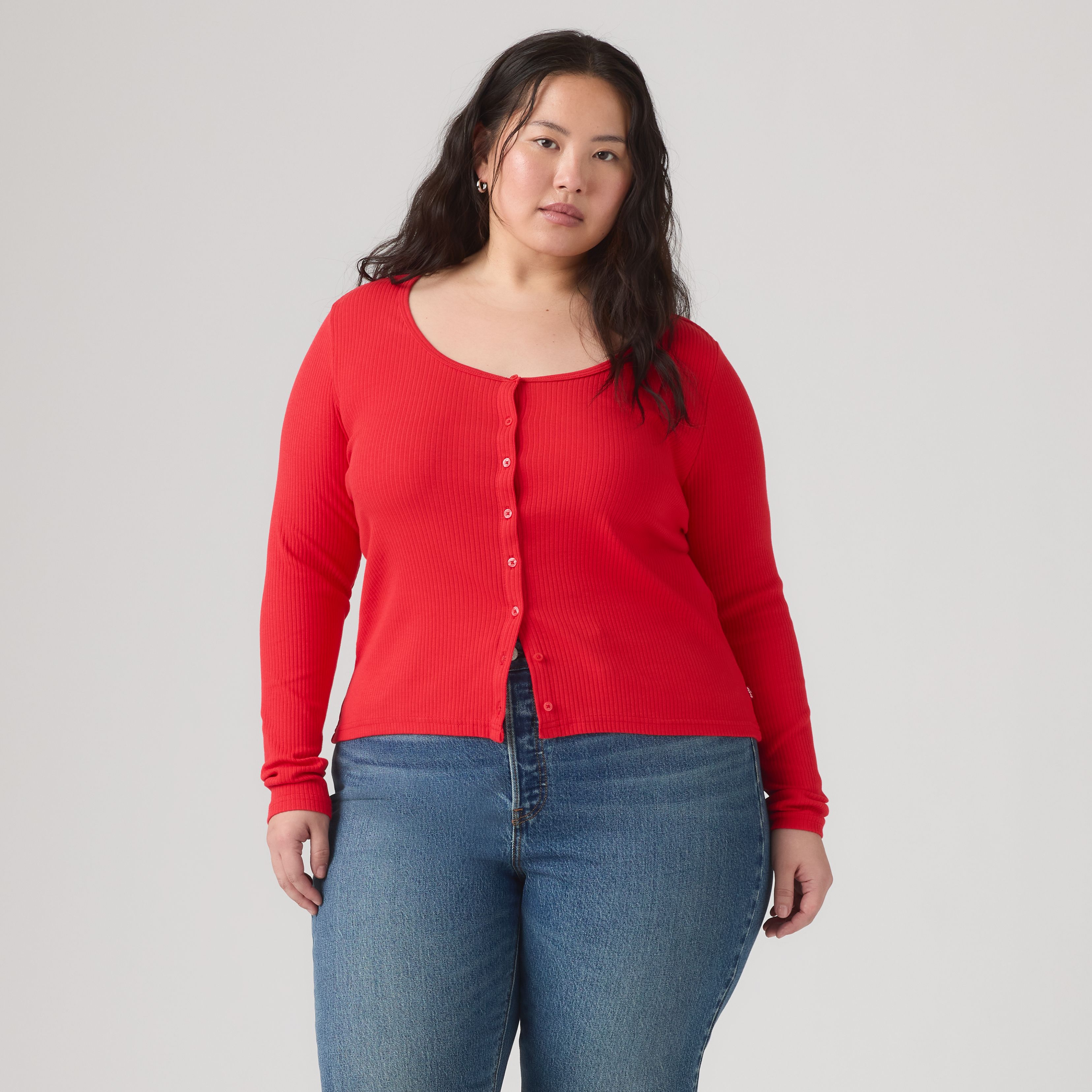 Austen Button-Up Long-Sleeve Top (Plus Size) 1