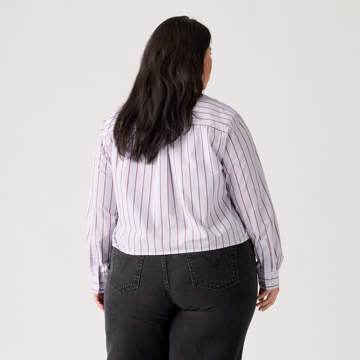 Sully Long-Sleeve Shirt (Plus Size) — Adora Stripe Lavender Blue - Purple