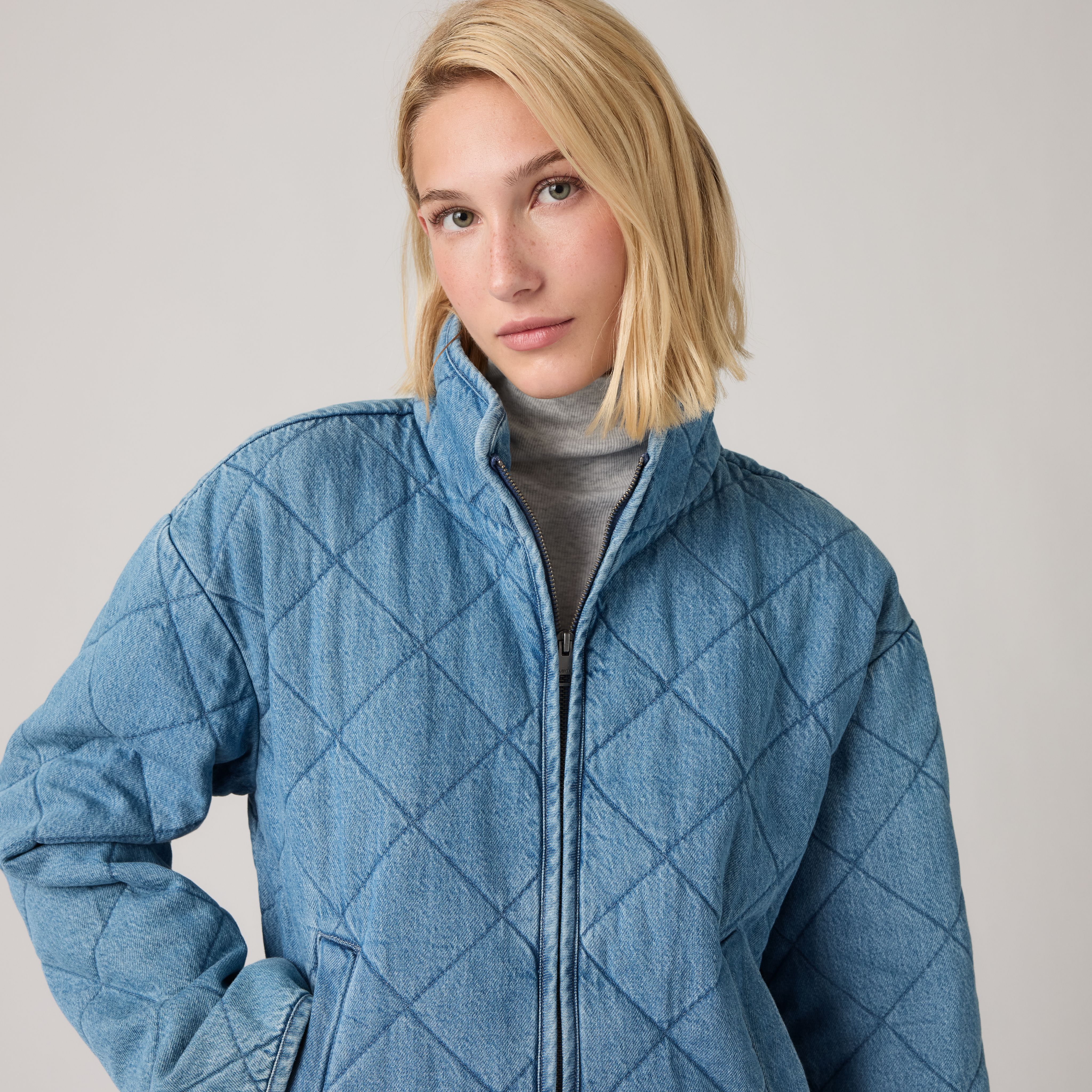 Diamond Quilted Cotton Jacket 2