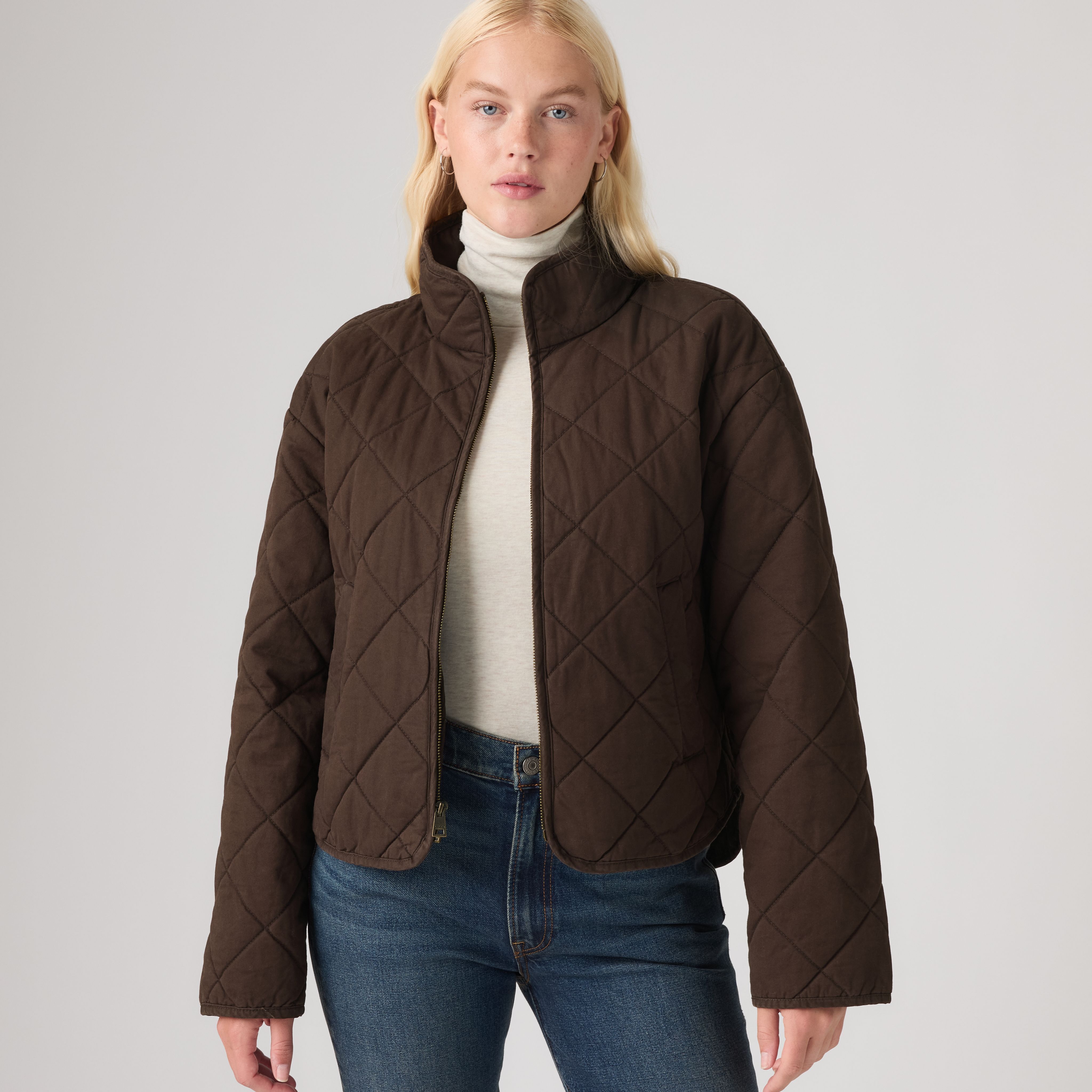 Diamond Quilted Cotton Jacket 1