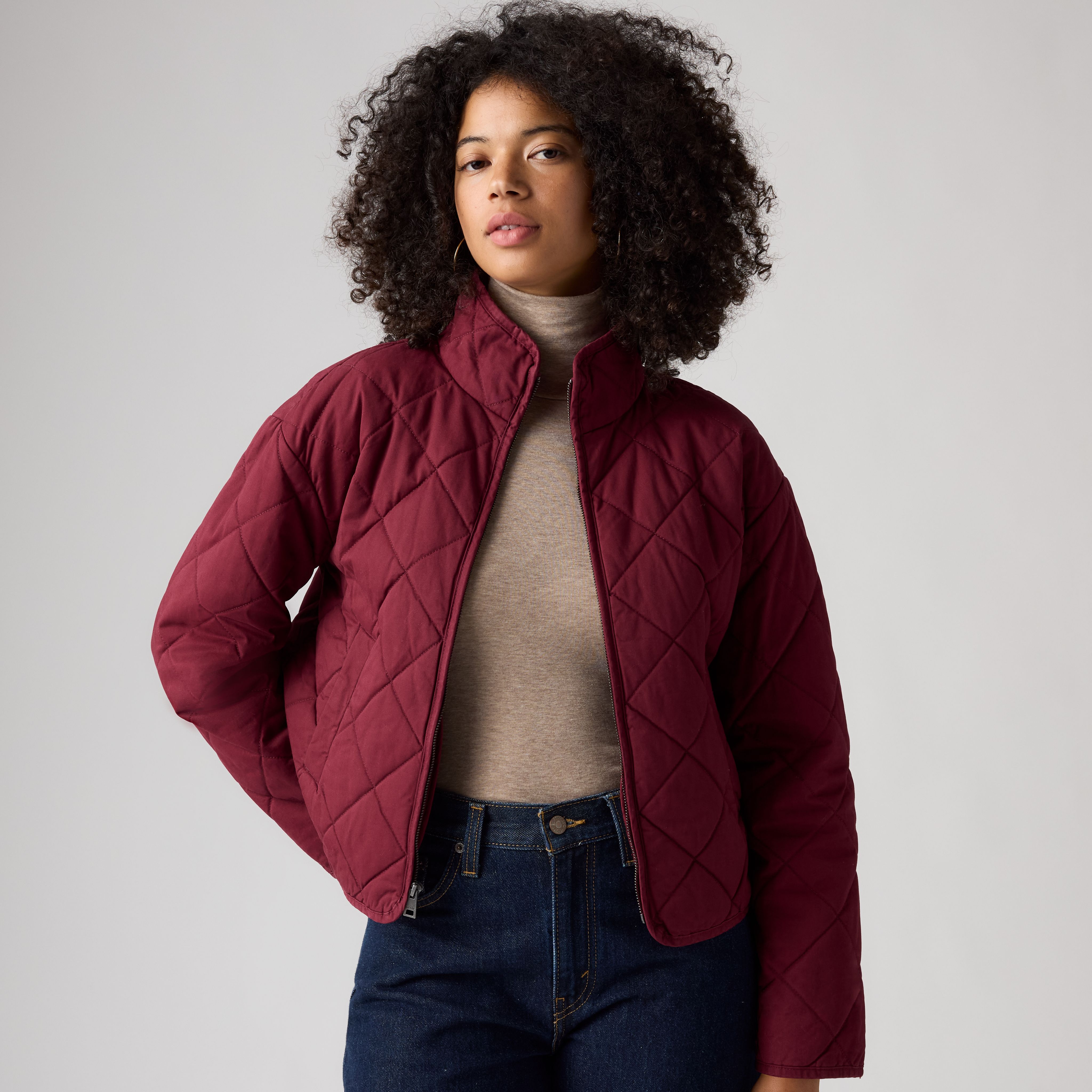 Diamond Quilted Cotton Jacket 1