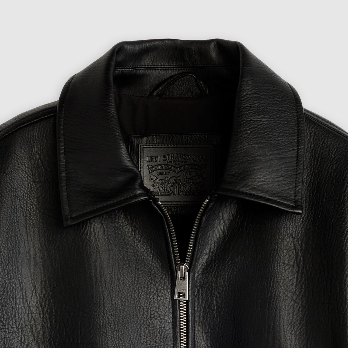 Faux Leather Cropped Bomber Jacket — Faux Leather Black - Black
