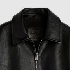Faux Leather Cropped Bomber Jacket — Faux Leather Black - Black 6