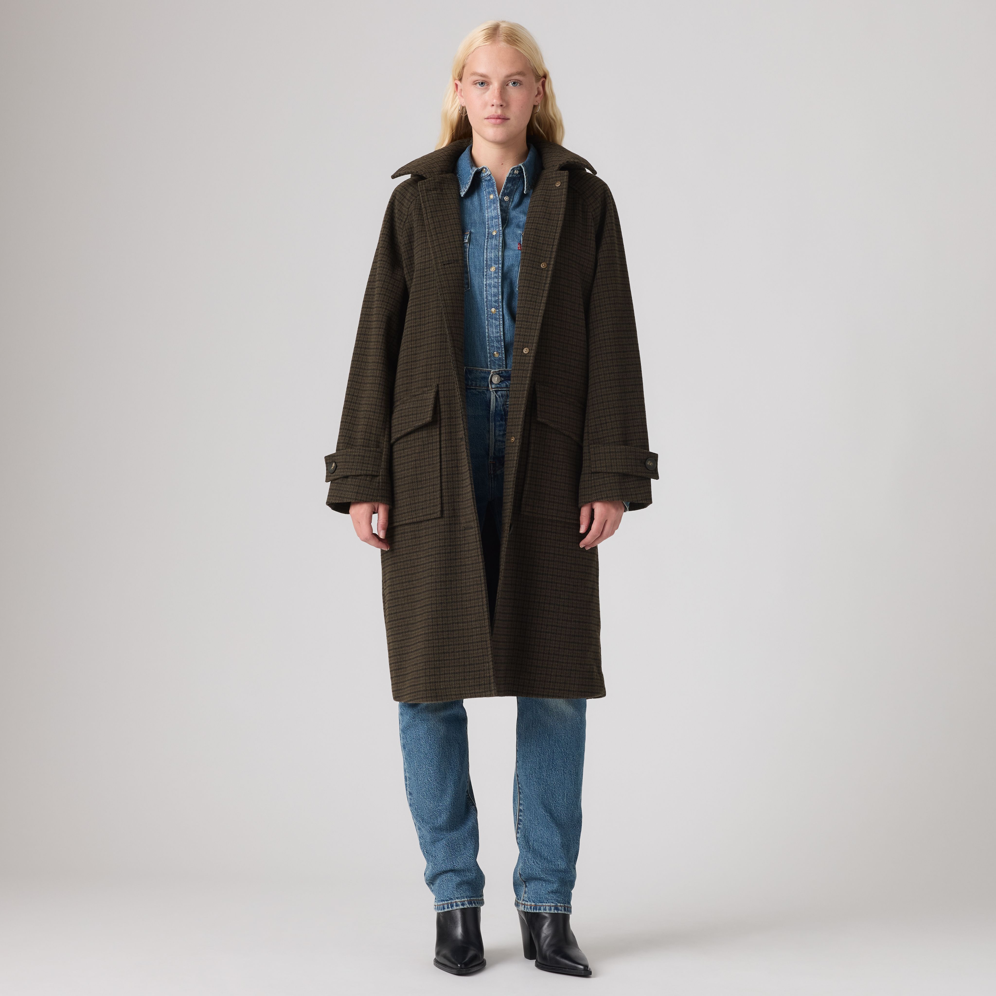 Wool Blend Coat With Detachable Hood 1
