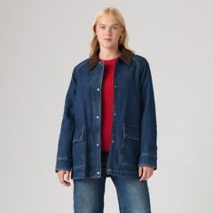 Midweight Barn Jacket With Snap Closure — Blue - Blue 3