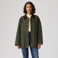 Midweight Barn Jacket With Snap Closure — Evergreen - Green 3