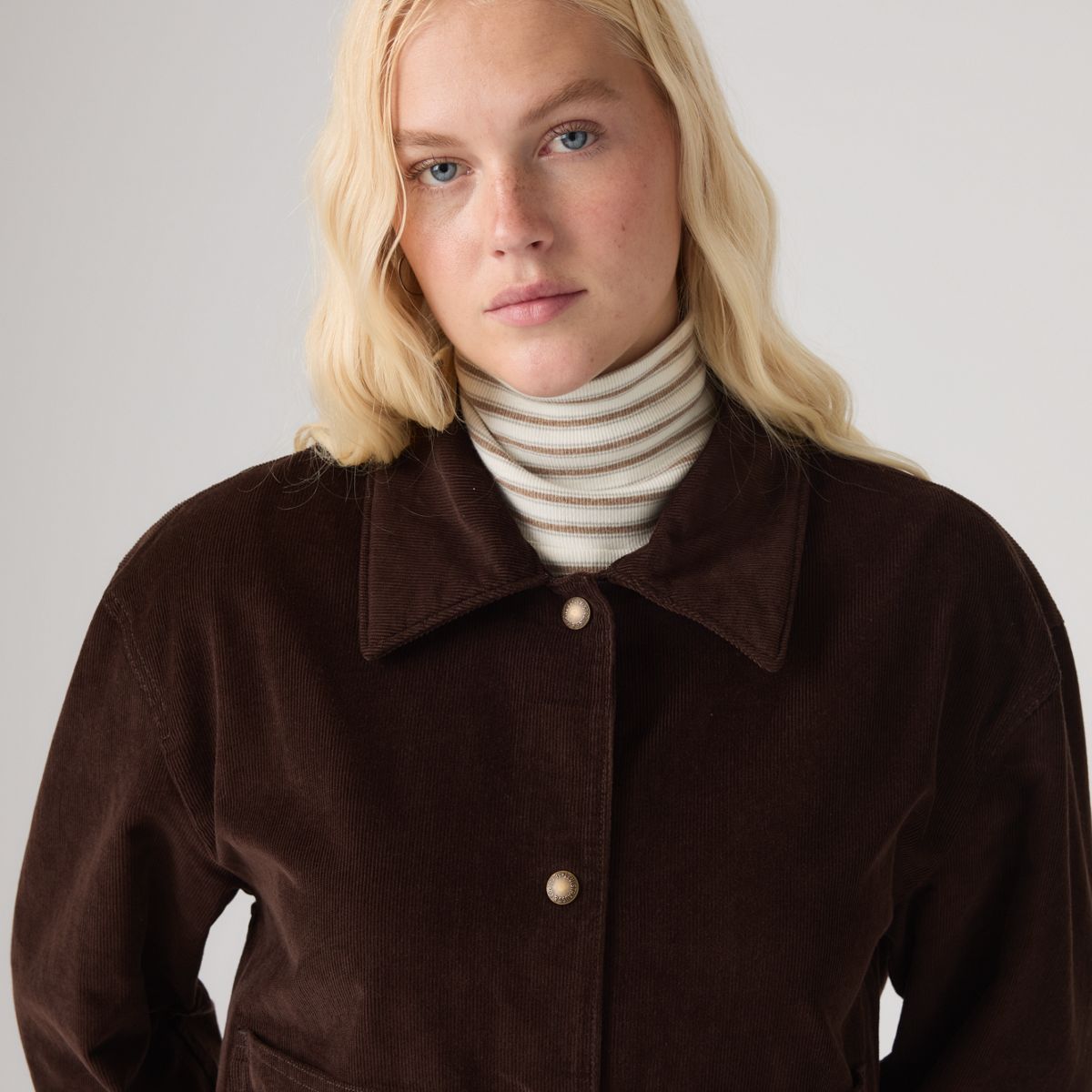 Cropped Chore Coat — Red - Red