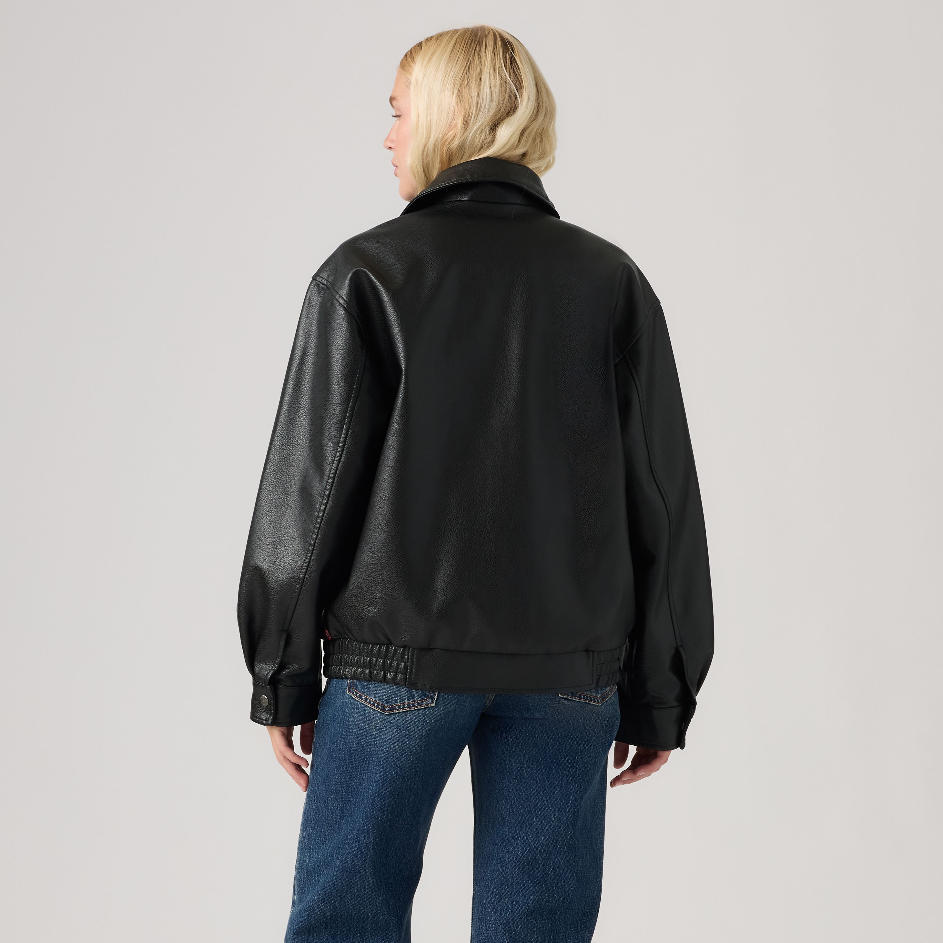 Faux Leather Relaxed Fit Bomber 4
