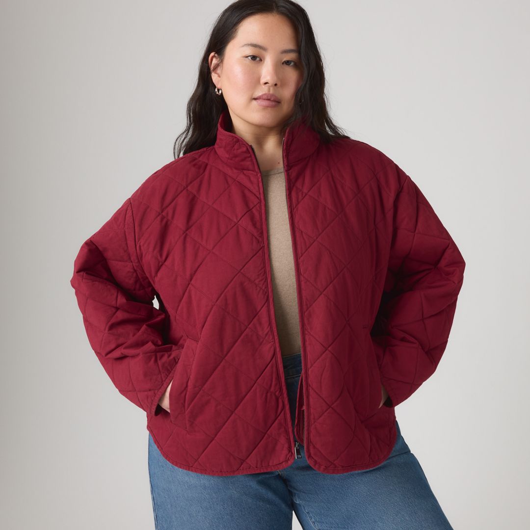 Levi's Diamond Quilted Cotton Jacket In Red