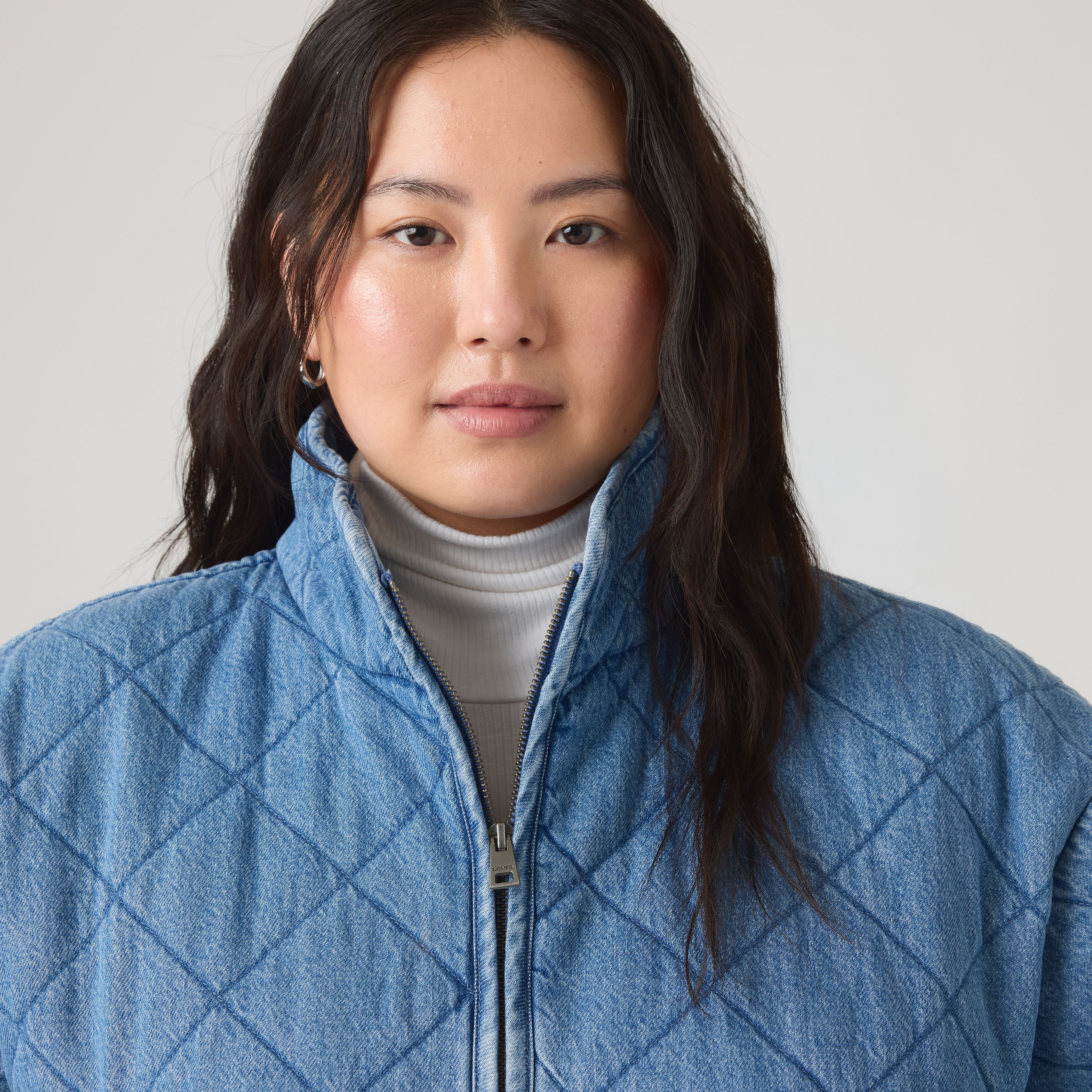 Diamond Quilted Cotton Jacket (Plus Size) 2