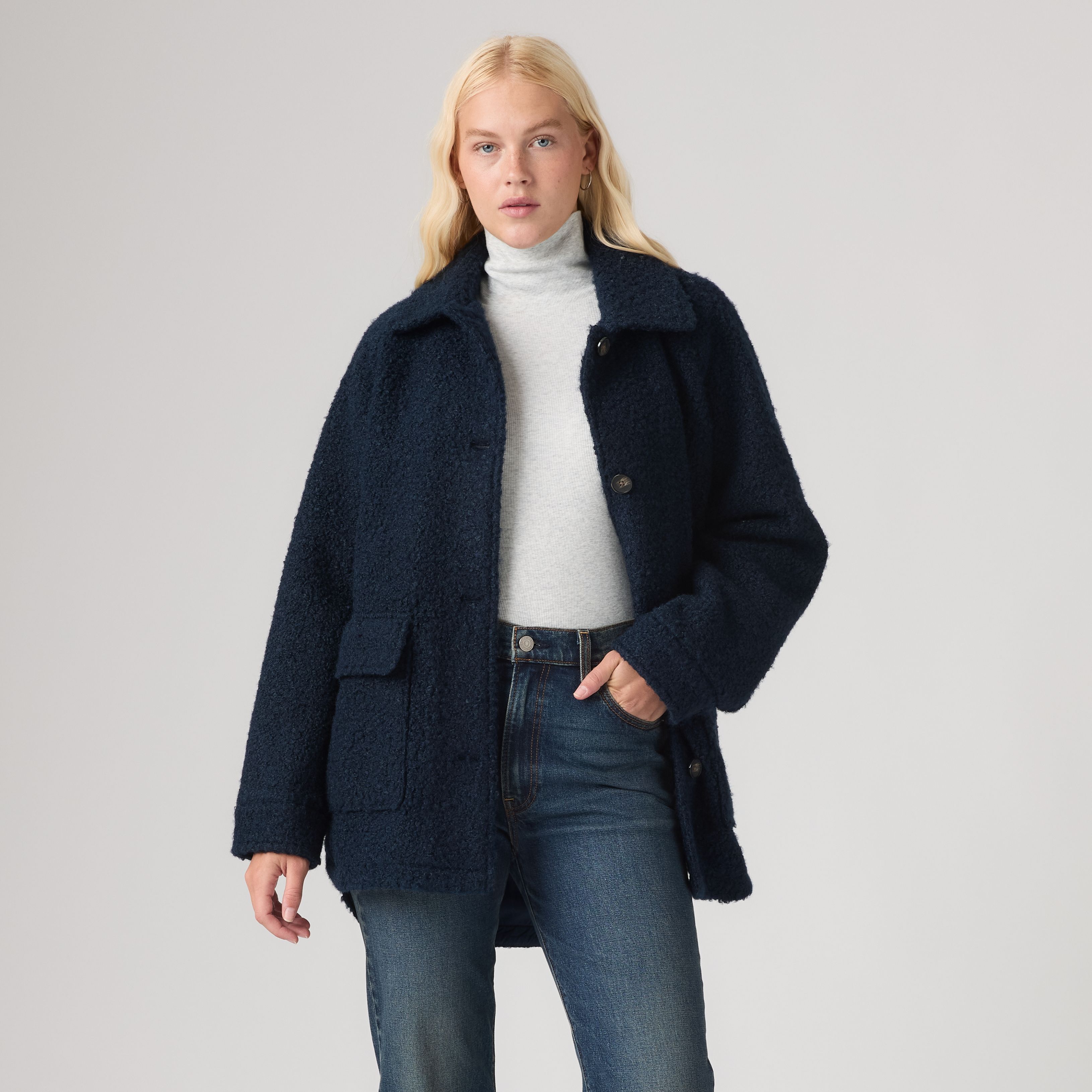 Boucle Wool Blend Shacket 1