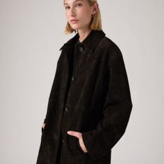 Suede Vintage Duster Coat — Graphite - Black 2