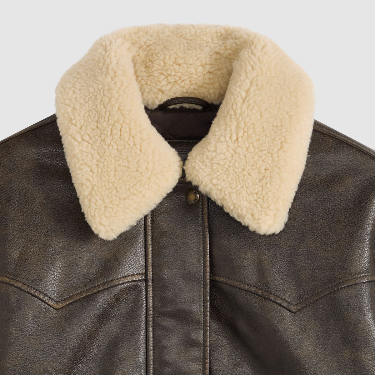 Short Western Bomber Jacket — Brown - Brown