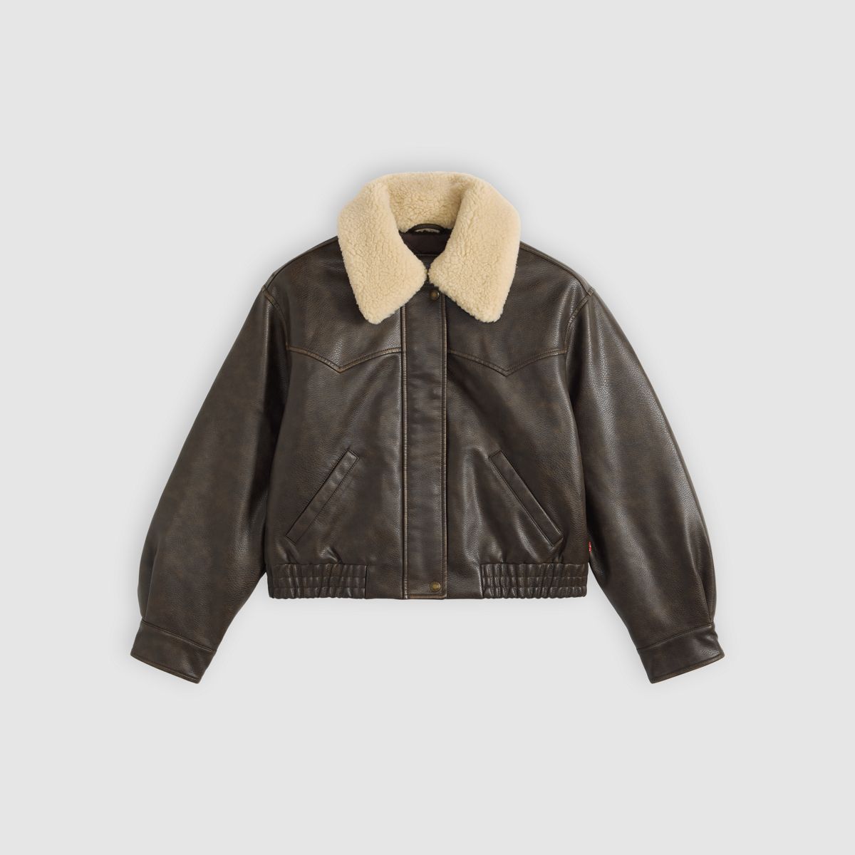 Short Western Bomber Jacket — Brown - Brown