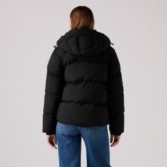 Quilted Hooded Puffer — Black - Black 4