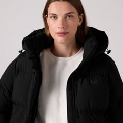 Quilted Hooded Puffer — Black - Black 2