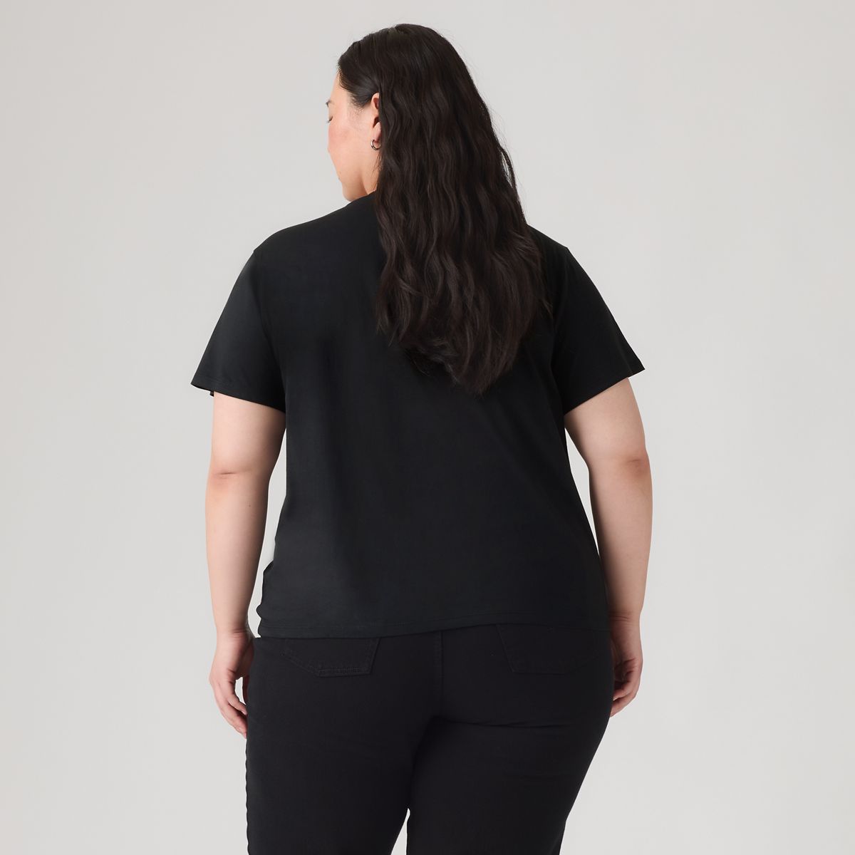 Perfect T-Shirt (Plus Size) — Silver Grid Anthracite - Black