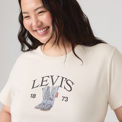 Perfect T-Shirt (Plus Size) — Levi's Denim Boots Egret - White 2
