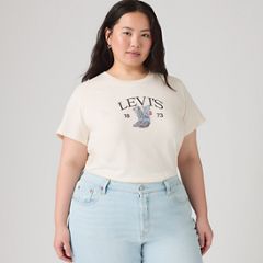 Perfect T-Shirt (Plus Size) — Levi's Denim Boots Egret - White 1
