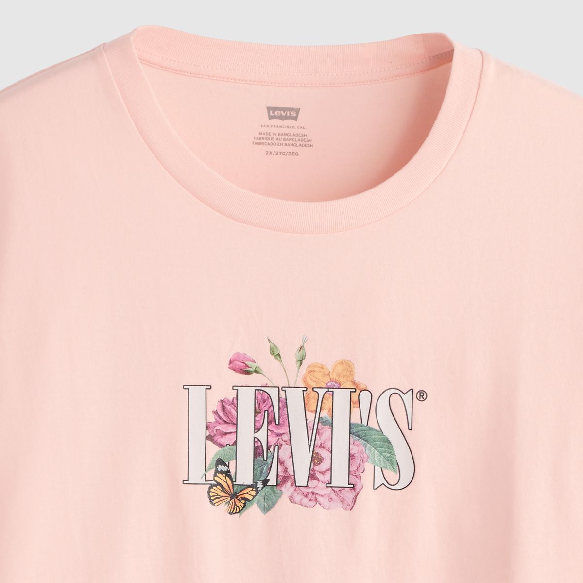 Perfect T-Shirt (Plus Size) — Botanical Rose Serif Mangano Calcite - Pink