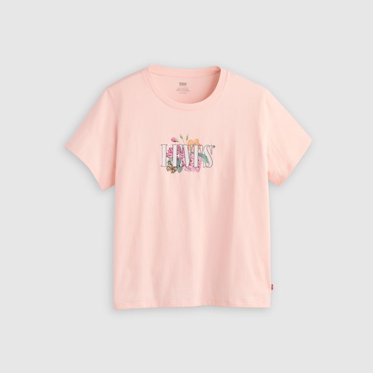 Perfect T-Shirt (Plus Size) — Botanical Rose Serif Mangano Calcite - Pink