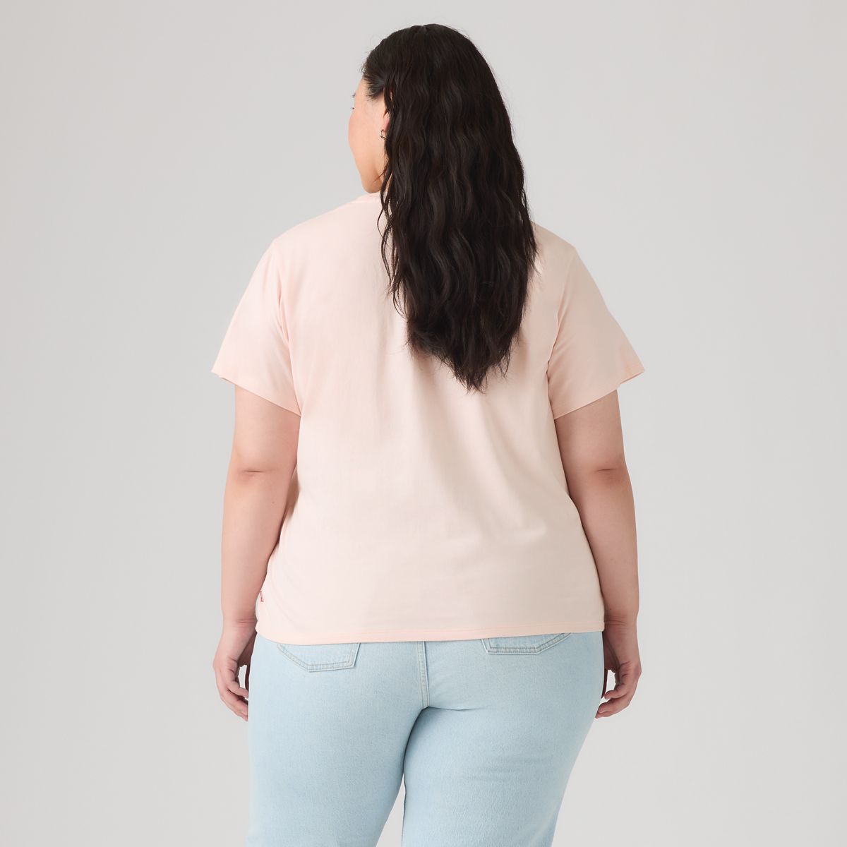 Perfect T-Shirt (Plus Size) — Botanical Rose Serif Mangano Calcite - Pink