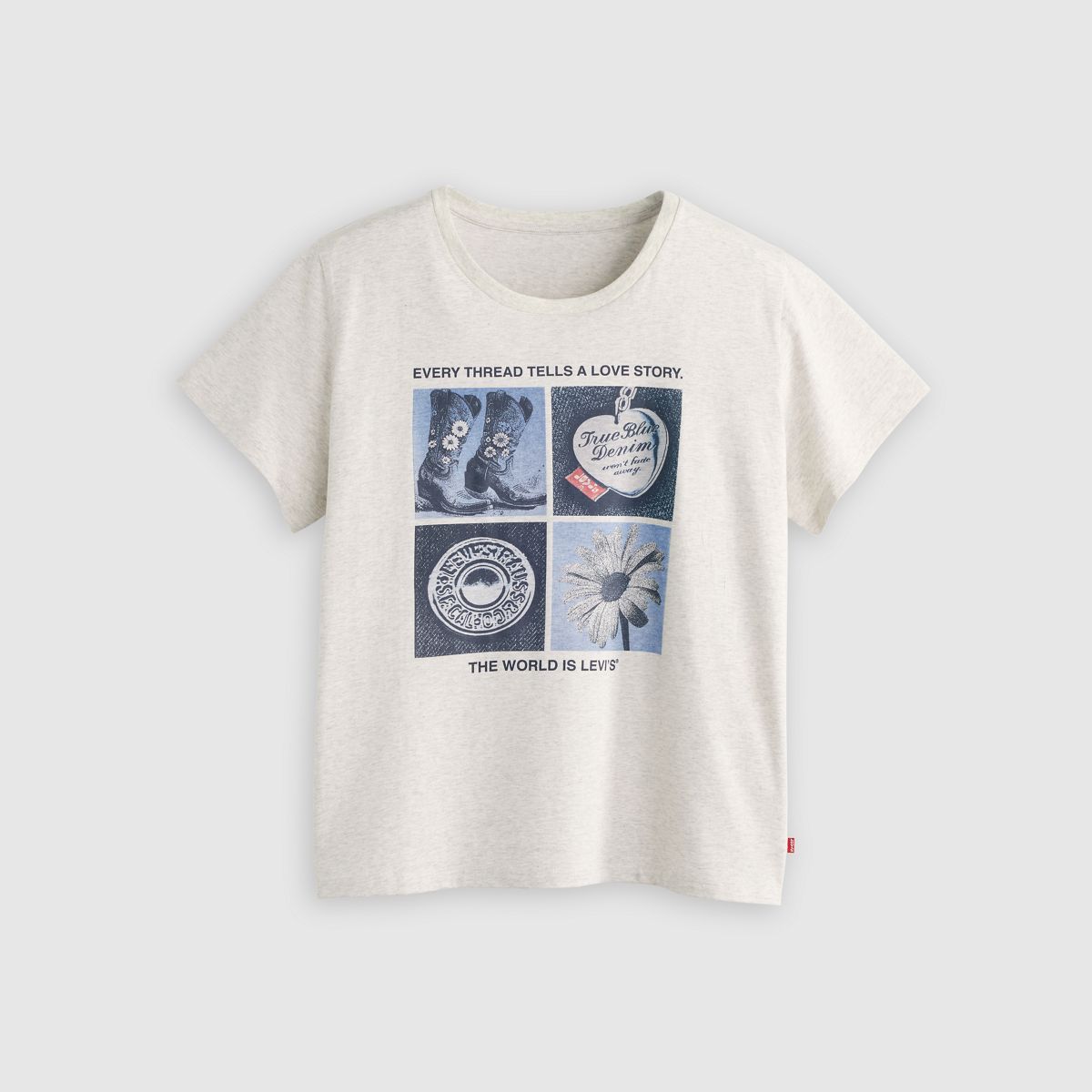 Perfect T-Shirt (Plus Size) — Archival Grid Orbit Heather - Grey