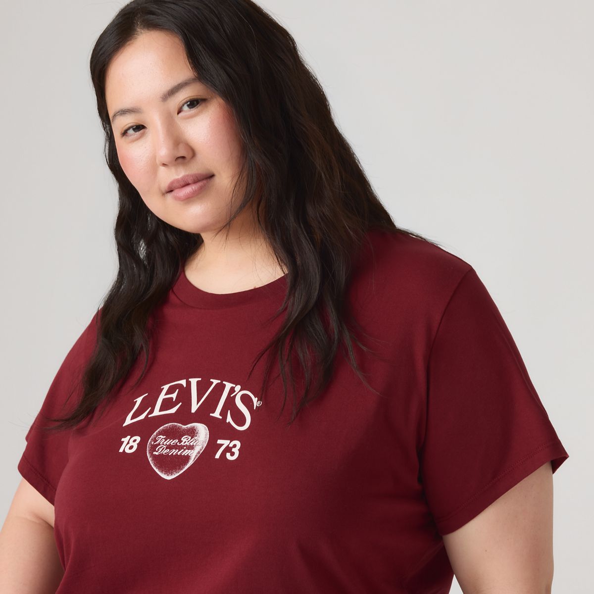Perfect T-Shirt (Plus Size) — Locket Warm Cabernet - Red