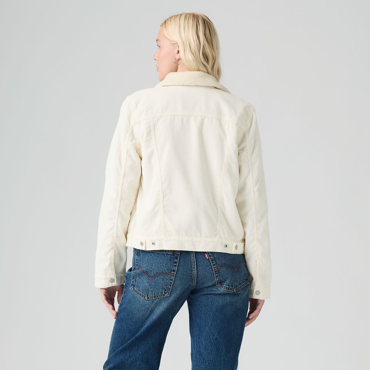 Original Sherpa Trucker Jacket — Egret - White