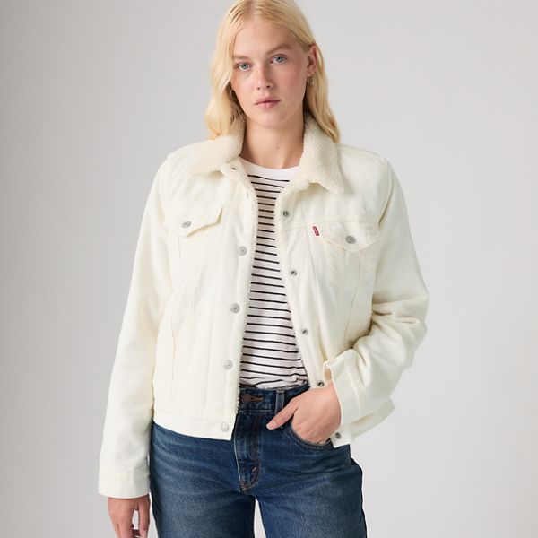 Original Sherpa Trucker Jacket — Egret - White