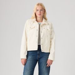 Original Sherpa Trucker Jacket — Egret - White 3