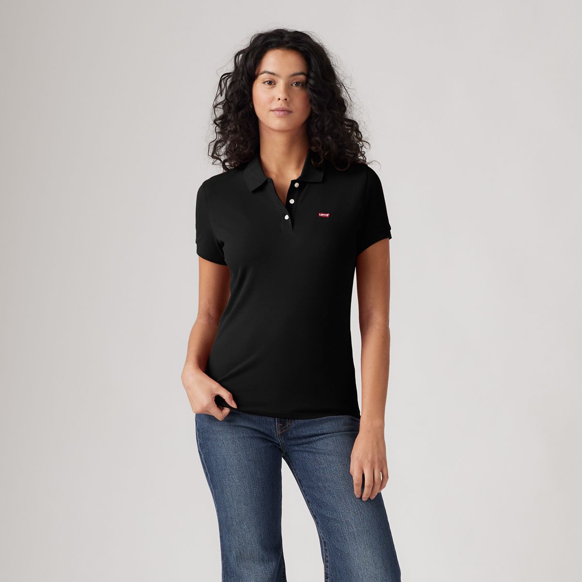 Slim Polo Shirt — Caviar - Black