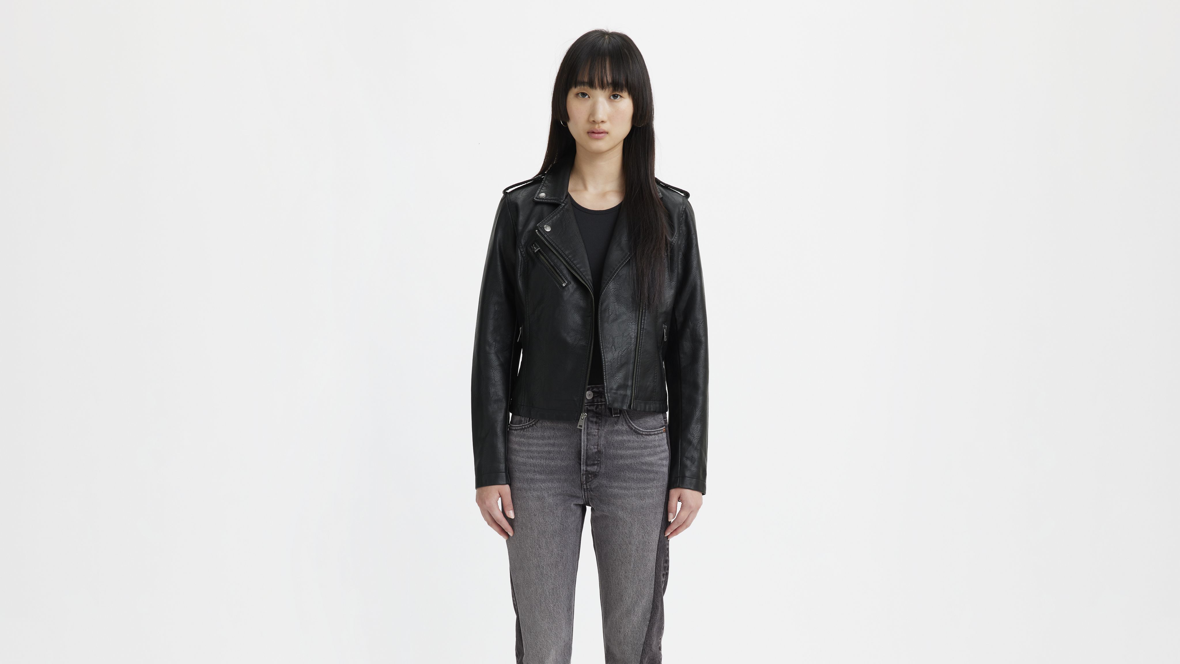 Faux Leather Moto Jacket 1