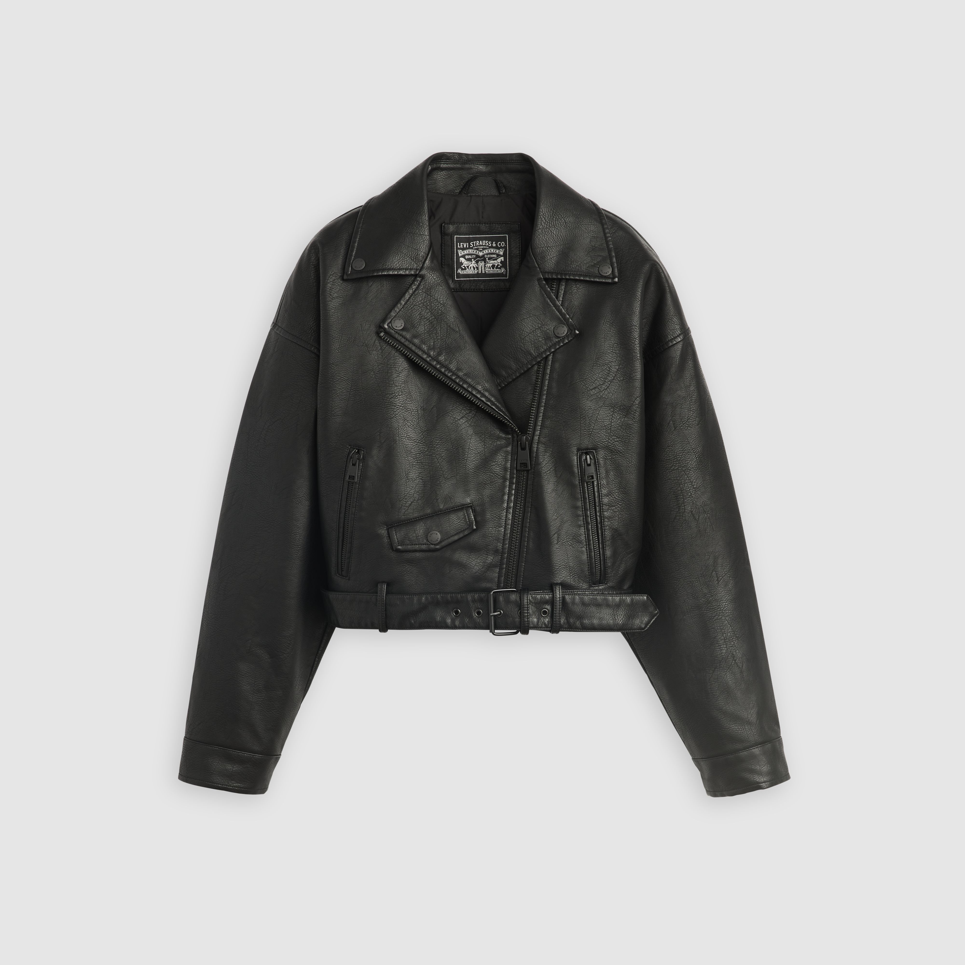 Belted Crop Moto Jacket 1