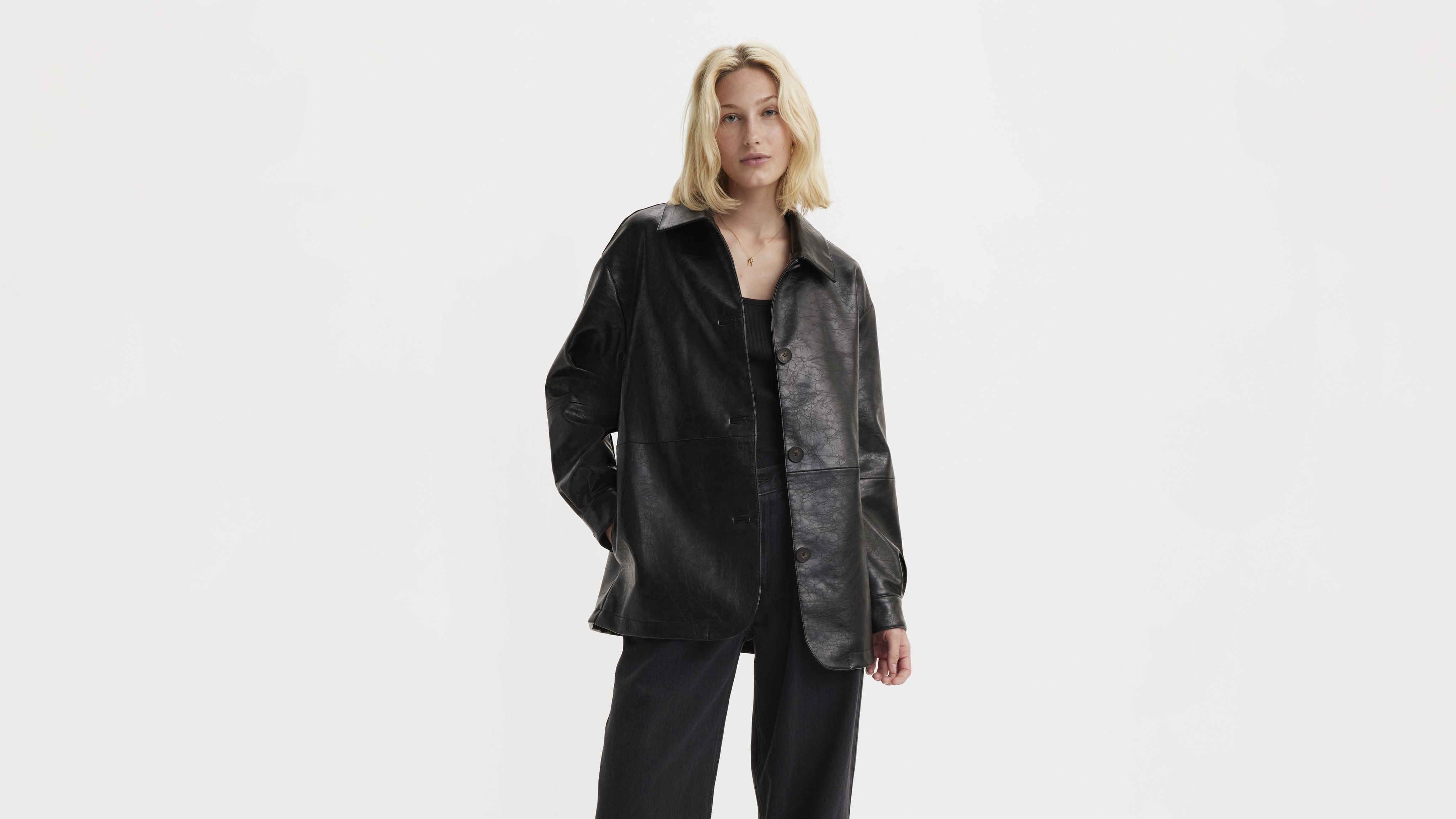 Faux Leather Vintage Blazer Jacket - Black | Levi's® US