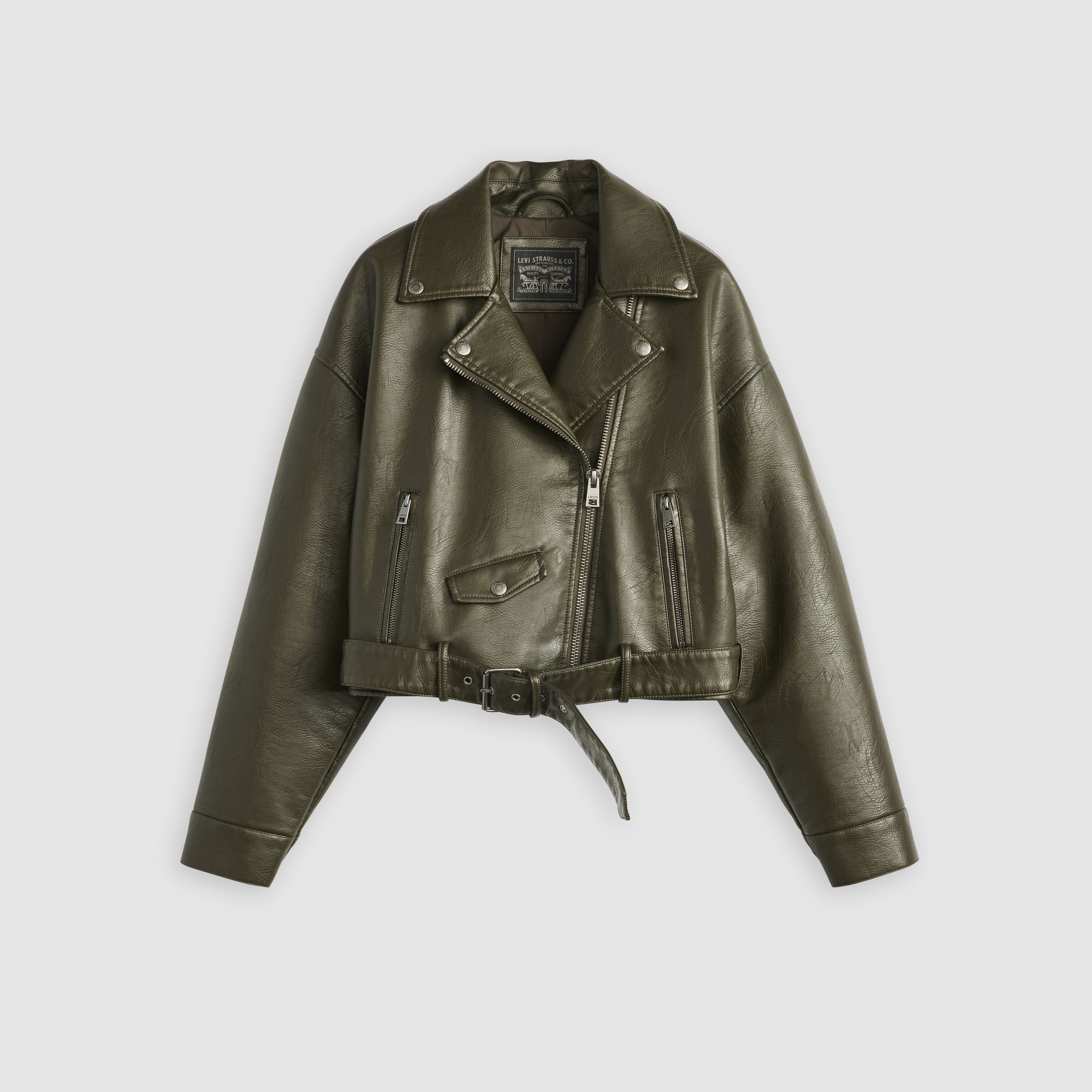 Belted Crop Moto Jacket - Green | Levi's® US